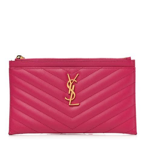 ysl fuchsia pouch|Saint Laurent Grain De Poudre Chevron Monogram .